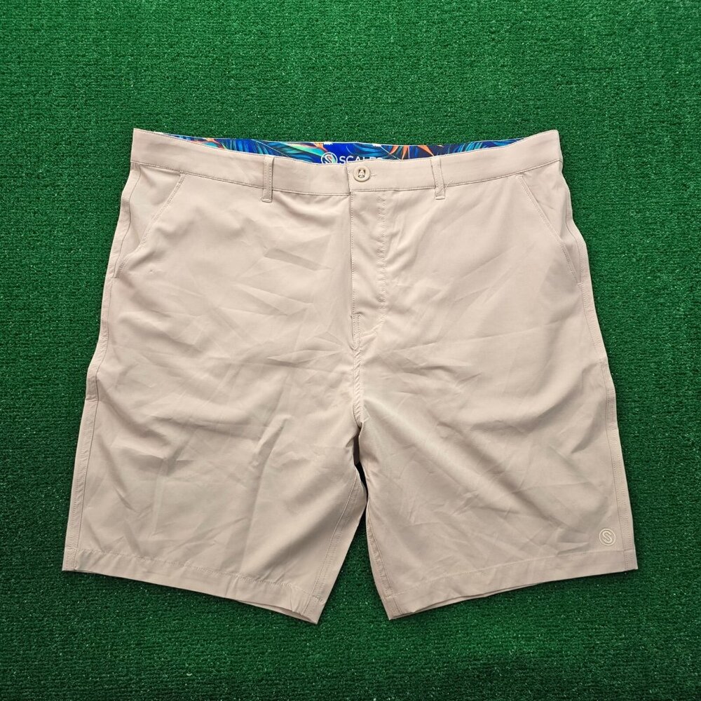 Scales Shorts Mens 40‎ Beige Chino Performance Golf Preppy Casual Outdoors